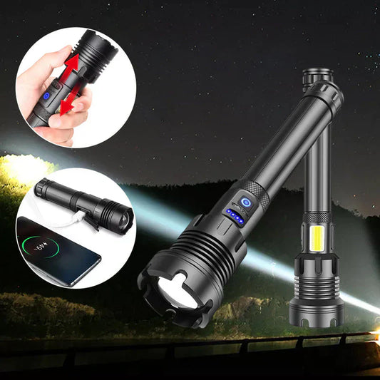 Tactische Zaklamp - Led Zaklamp met Zoom & Powerbankfunctie