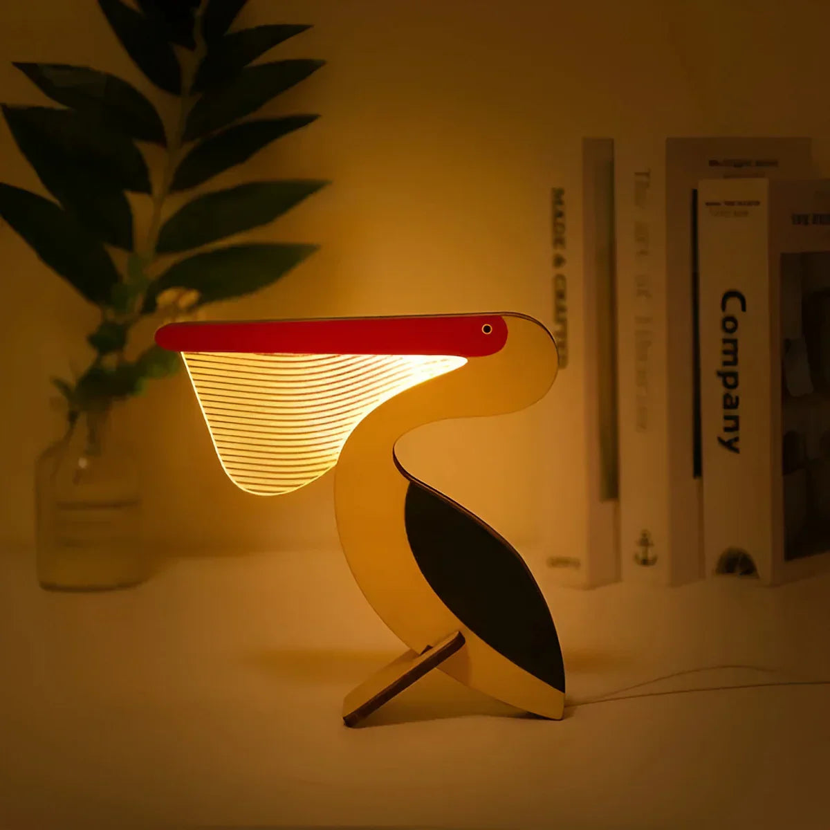 Dierfiguur Tafellamp van Hout