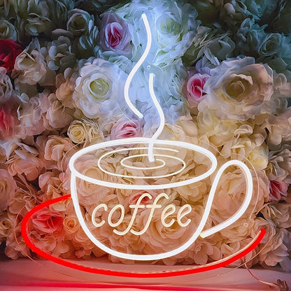 Led Neon Koffiekop Wandlamp