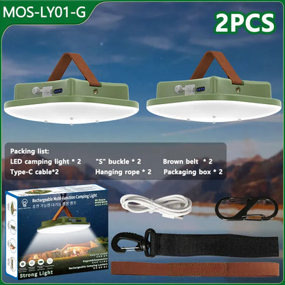 80w Led Oplaadbare Campinglamp op Zonne-energie met Magneet en Zoomfunctie