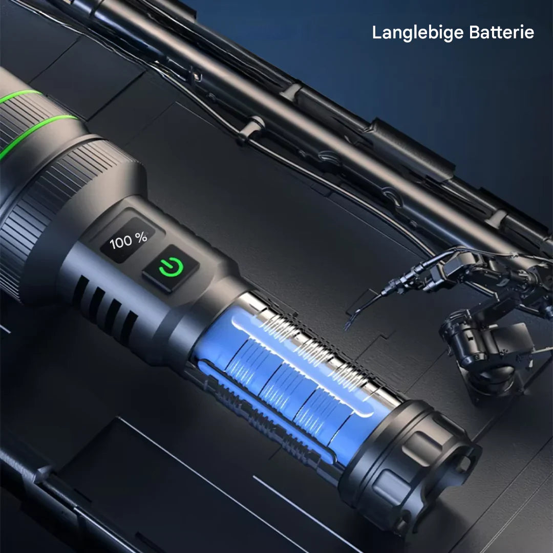 Extreem Heldere en Zoombare Led-zaklamp met Powerbankfunctie voor Buitenavonturen