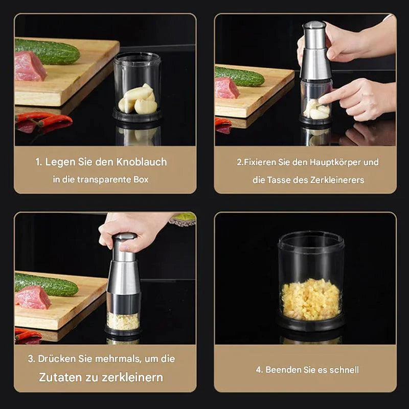 Multifunctionele Knoflook- en Groentehakmolen - Roestvrijstalen Hakmolen voor Snel Snijden