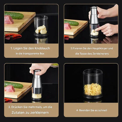 Multifunctionele Knoflook- en Groentehakmolen - Roestvrijstalen Hakmolen voor Snel Snijden