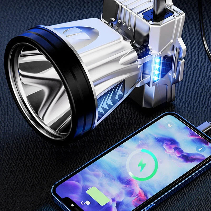 Breedstralende Led-hoofdlamp met Powerbankfunctie en Usb-oplaadpoort