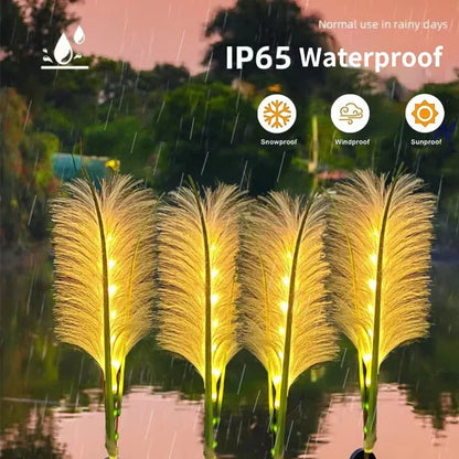 Decoratieve Rotan Tuinverlichting - Solarlamp in Grasdesign voor Buiten