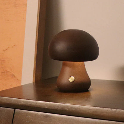 Houten Paddenstoel Led Nachtlampje - Charmante Lamp in Natuurlijk Ontwerp voor een Gezellige Sfeer