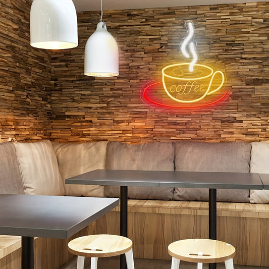 Led Neon Koffiekop Wandlamp