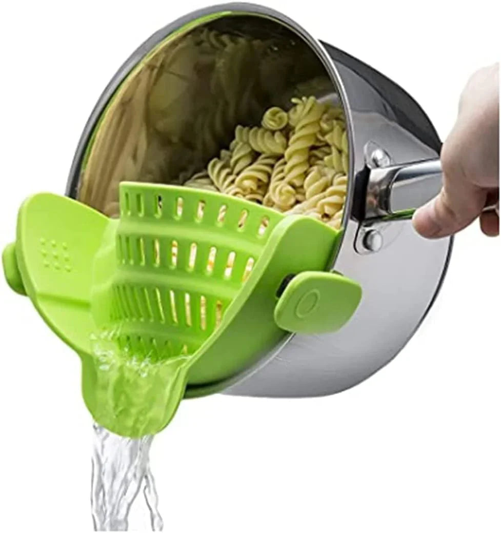 Silicone Zeef met Clip - Hittebestendige Lekbak voor Voedsel