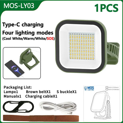 80w Led Oplaadbare Campinglamp op Zonne-energie met Magneet en Zoomfunctie