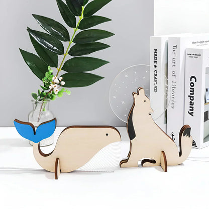 Dierfiguur Tafellamp van Hout