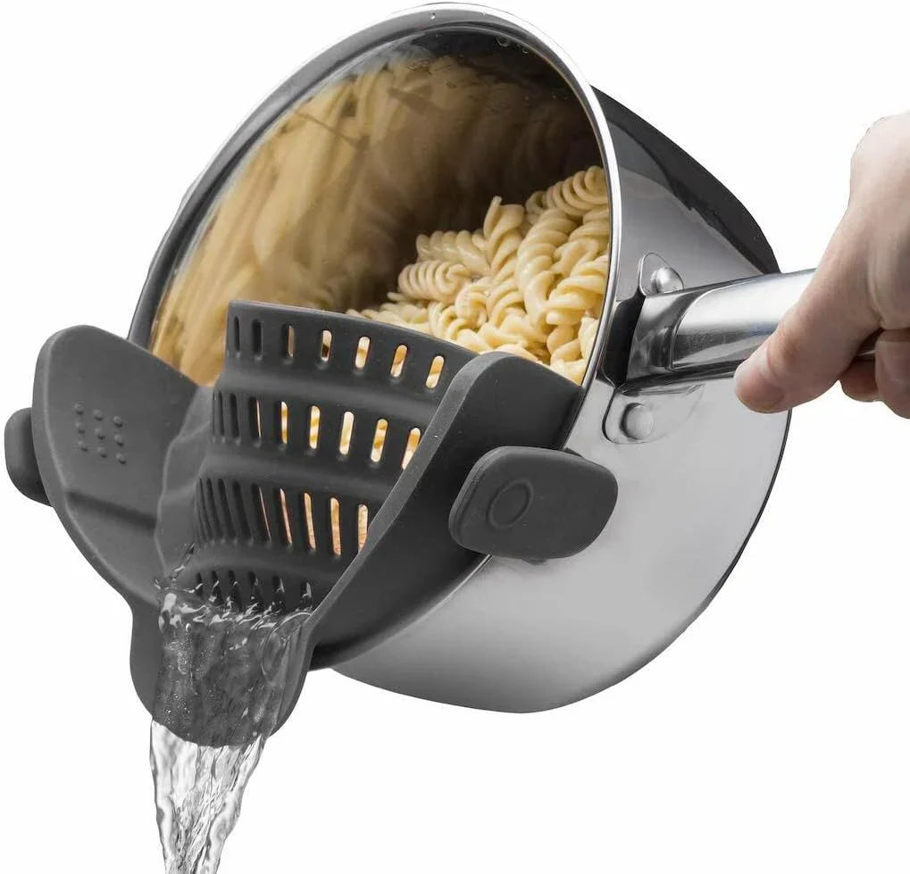 Silicone Zeef met Clip - Hittebestendige Lekbak voor Voedsel