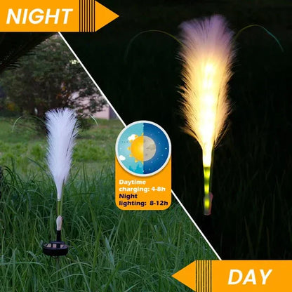 Decoratieve Rotan Tuinverlichting - Solarlamp in Grasdesign voor Buiten