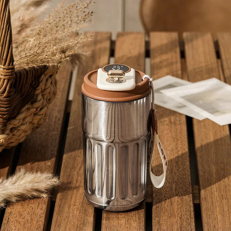 Compacte Thermomok met Temperatuurweergave - 410 Ml Mok voor Warme en Koude Dranken