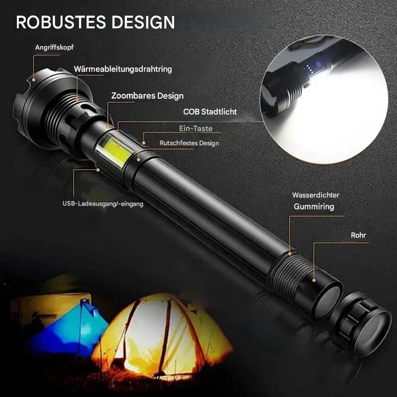 Tactische Zaklamp - Led Zaklamp met Zoom & Powerbankfunctie