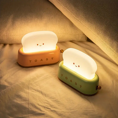 Shadowy Bedlampje - Kawaii Toast Led Lamp voor Gezellige Verlichting
