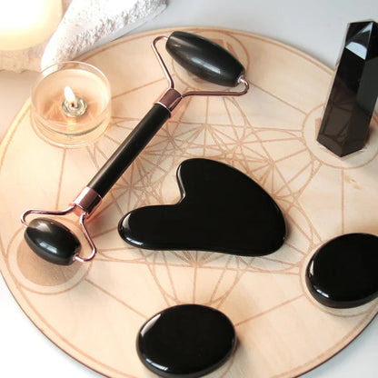Instant Glow Gua Sha & Jade Roller Set | voor een Stralende Huid en Natuurlijke Ontspanning