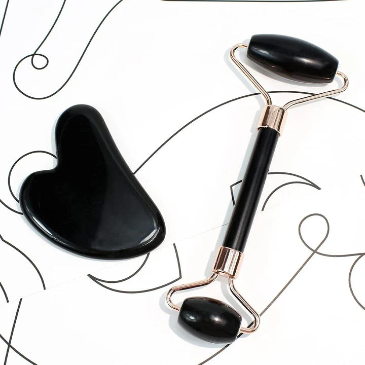 Instant Glow Gua Sha & Jade Roller Set | voor een Stralende Huid en Natuurlijke Ontspanning