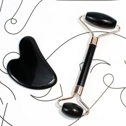 Instant Glow Gua Sha & Jade Roller Set | voor een Stralende Huid en Natuurlijke Ontspanning