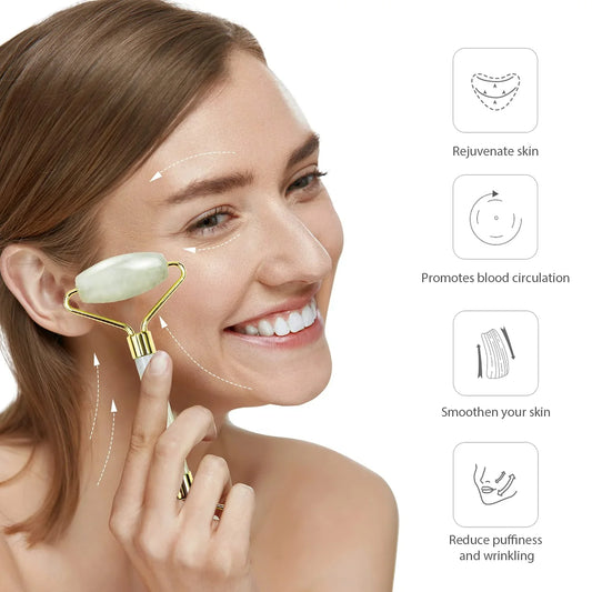 Instant Glow Gua Sha & Jade Roller Set | voor een Stralende Huid en Natuurlijke Ontspanning