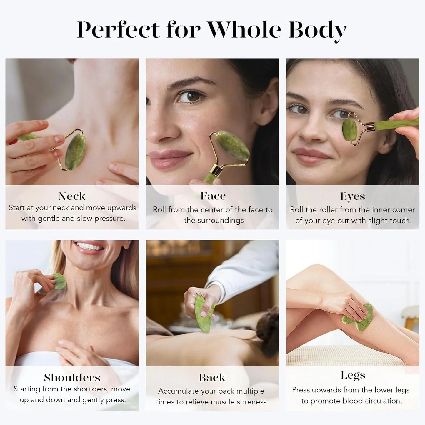 Instant Glow Gua Sha & Jade Roller Set | voor een Stralende Huid en Natuurlijke Ontspanning