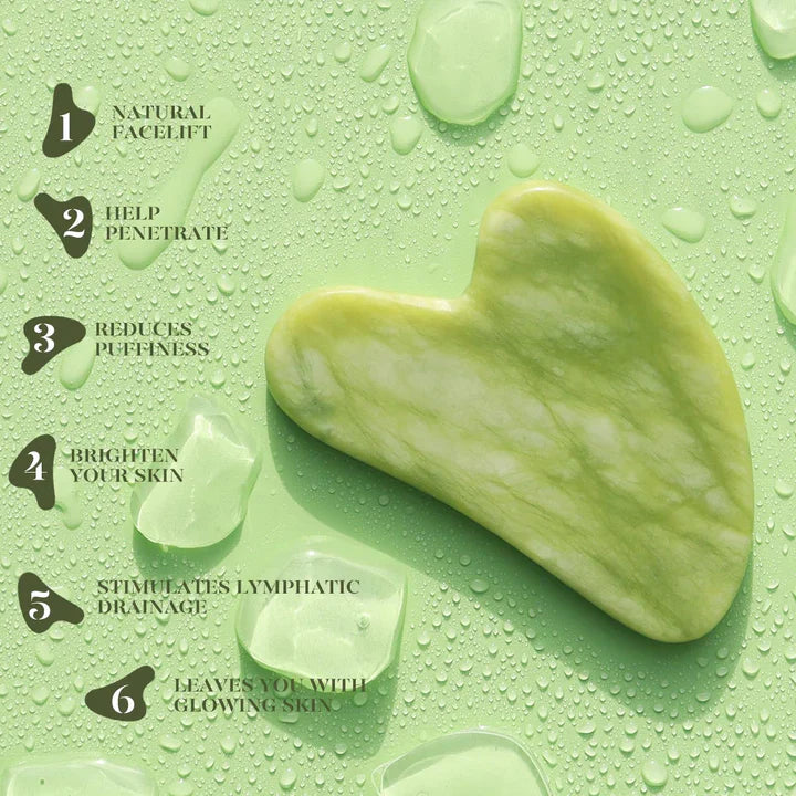 Instant Glow Gua Sha & Jade Roller Set | voor een Stralende Huid en Natuurlijke Ontspanning