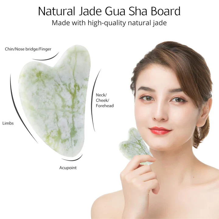 Instant Glow Gua Sha & Jade Roller Set | voor een Stralende Huid en Natuurlijke Ontspanning