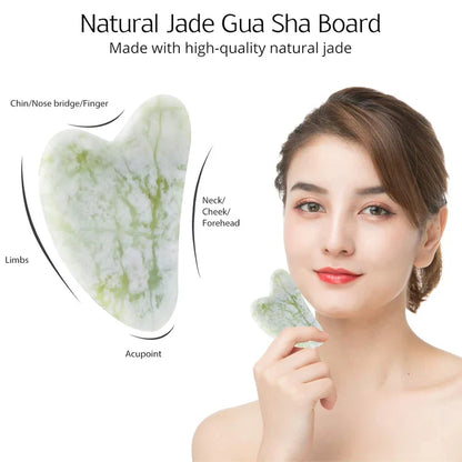 Instant Glow Gua Sha & Jade Roller Set | voor een Stralende Huid en Natuurlijke Ontspanning