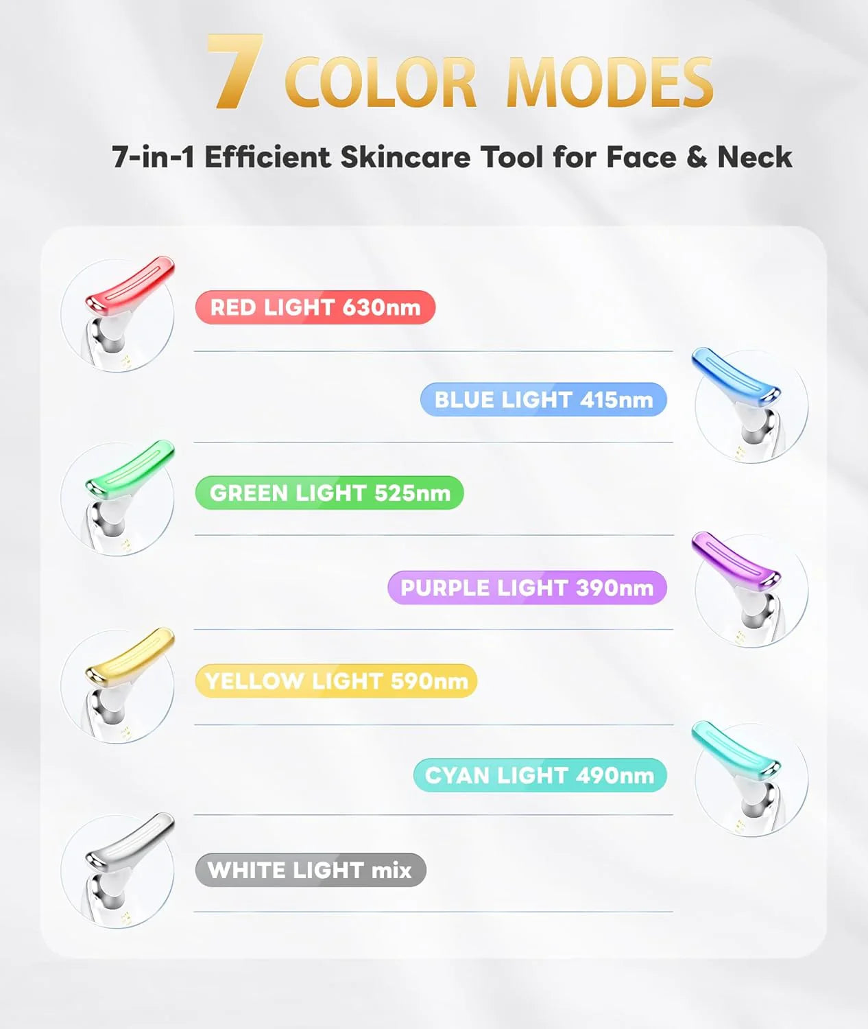 Radiantglow 7-kleuren Led Gezichtsmasker