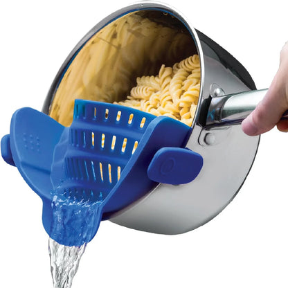 Silicone Zeef met Clip - Hittebestendige Lekbak voor Voedsel