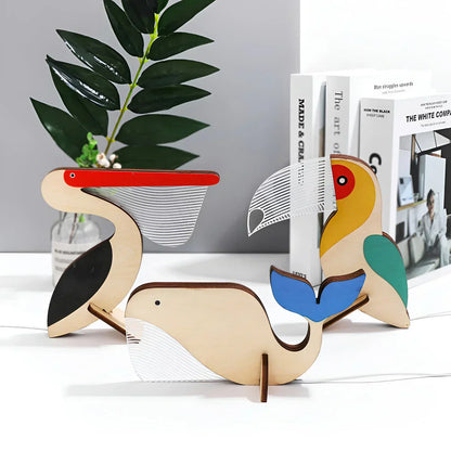Dierfiguur Tafellamp van Hout