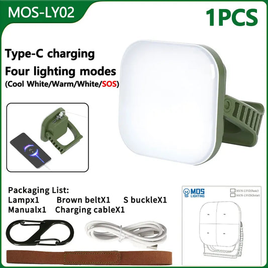 80w Led Oplaadbare Campinglamp op Zonne-energie met Magneet en Zoomfunctie