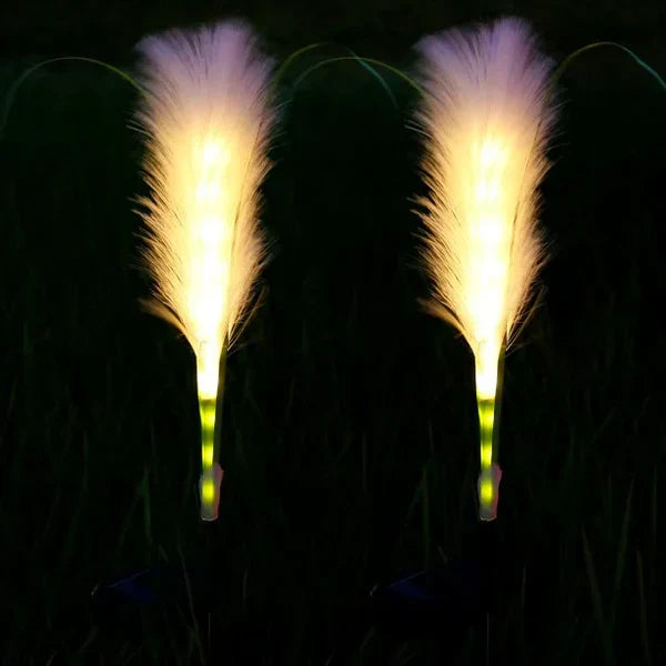 Decoratieve Rotan Tuinverlichting - Solarlamp in Grasdesign voor Buiten