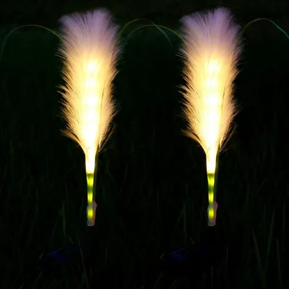 Decoratieve Rotan Tuinverlichting - Solarlamp in Grasdesign voor Buiten