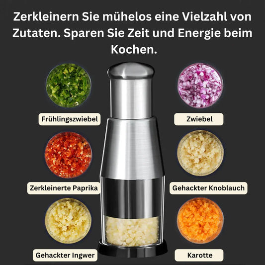 Multifunctionele Knoflook- en Groentehakmolen - Roestvrijstalen Hakmolen voor Snel Snijden