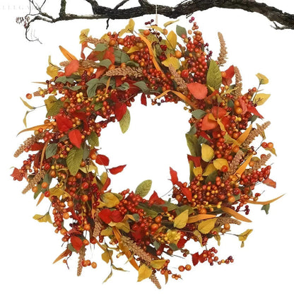Autumnale Rotan Muurkrans met Bessen en Bladeren