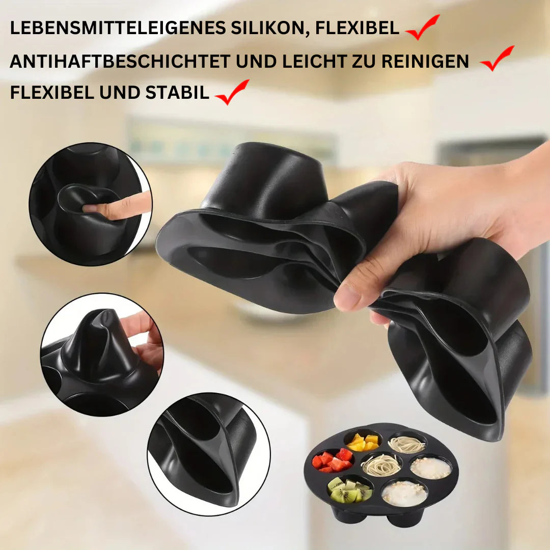 Siliconen Muffinvorm voor Heteluchtfriteuse - Antiaanbaklaag & Flexibel voor Muffins , Cupcakes & Snacks