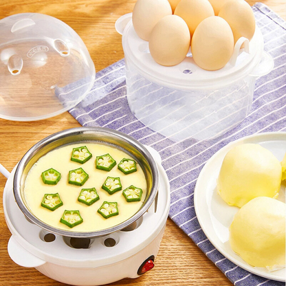 Elektrische Eierkoker & Stoomoven - Compact Multifunctioneel Apparaat voor Perfecte Eieren en Gestoomd Voedsel