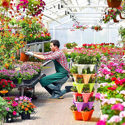 Ruimtebesparende Stapelbare Plantenbakken - Verticaal Plantsysteem met Wielen