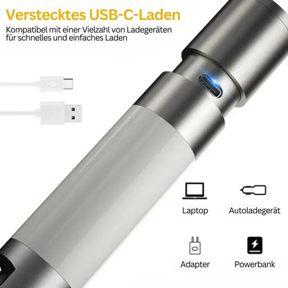 Led Zaklamp met Meerkleurenfilters - Oplaadbare Usb-c Zaklamp met Kampeer- en Noodlichtfunctie