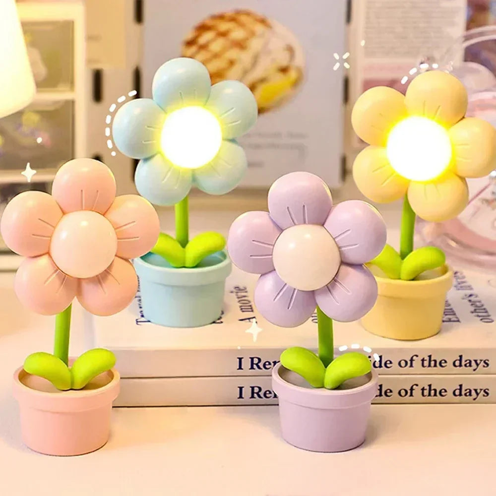 Leuke Bloem Nachtlamp voor Kinderen - Led Tafellamp in Bloemmotief voor de Kinderkamer