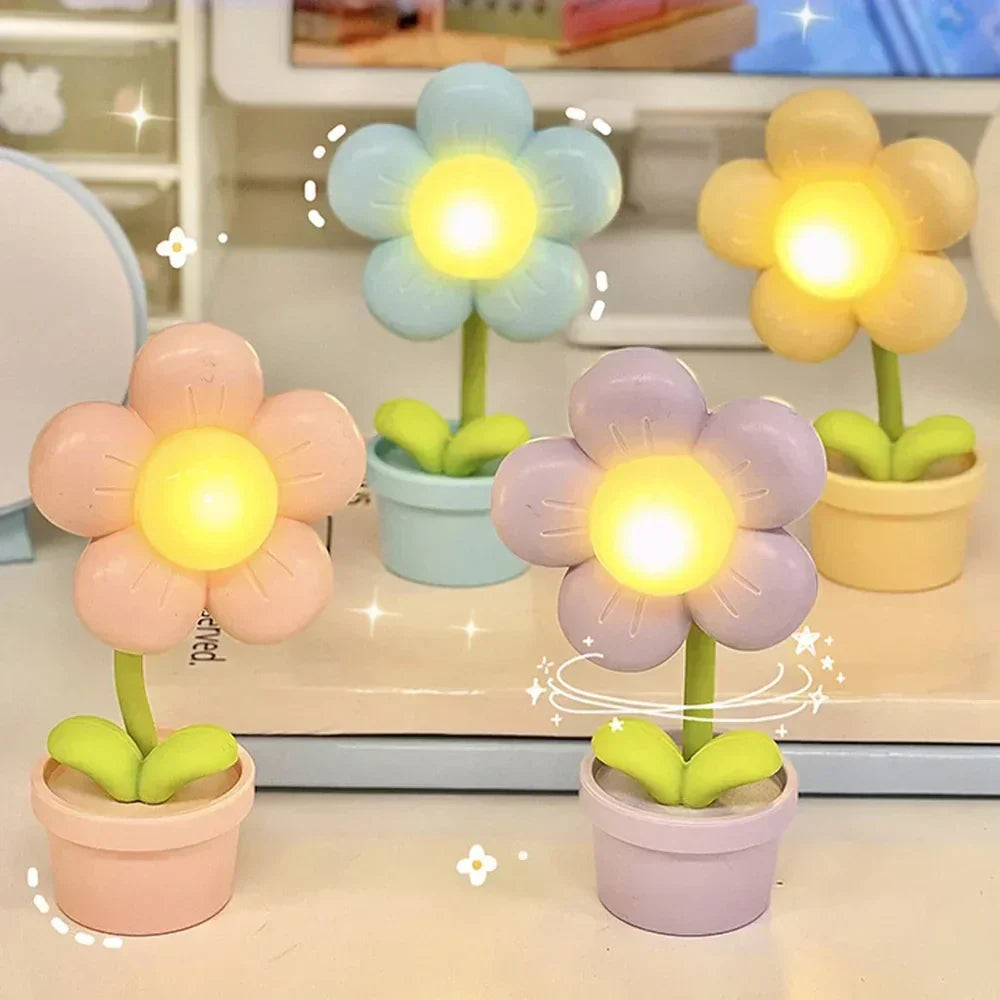 Leuke Bloem Nachtlamp voor Kinderen - Led Tafellamp in Bloemmotief voor de Kinderkamer