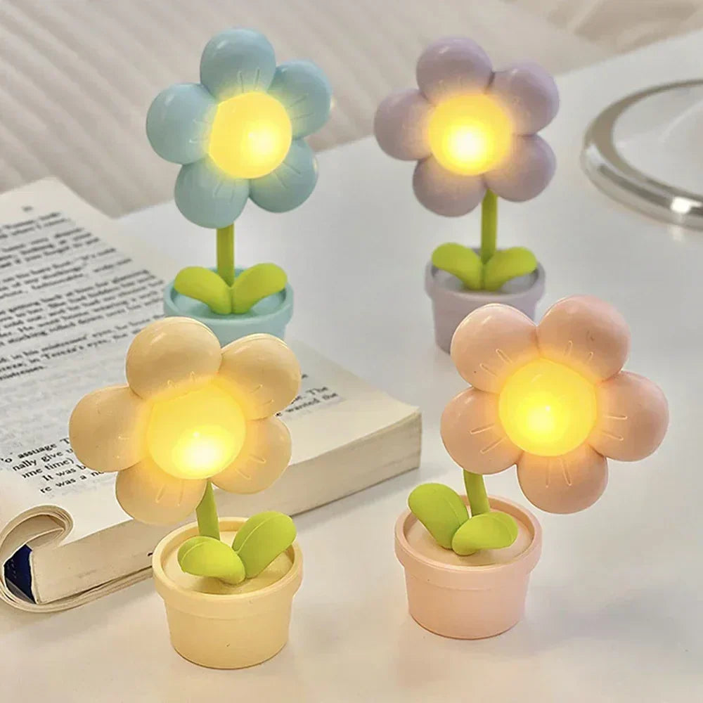 Leuke Bloem Nachtlamp voor Kinderen - Led Tafellamp in Bloemmotief voor de Kinderkamer