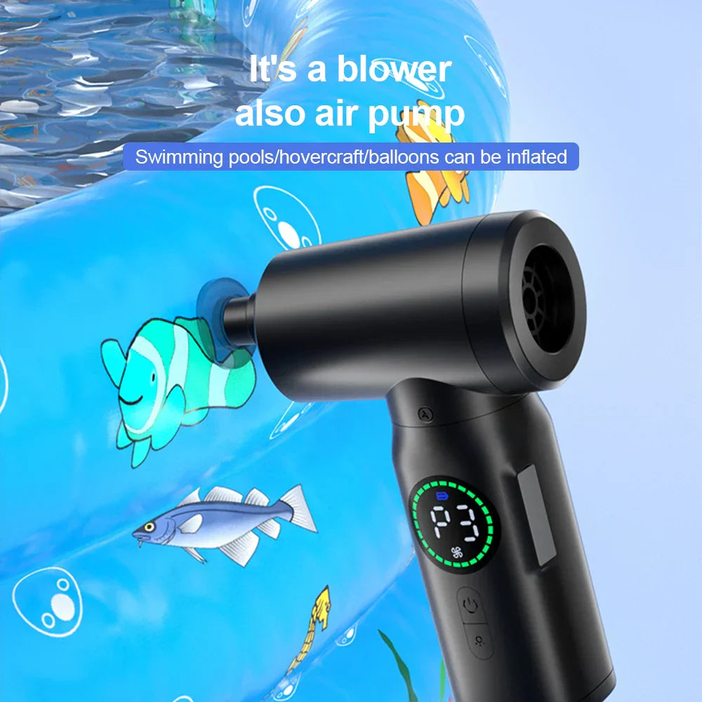 2-in-1 Draagbare Stofzuiger en Blazer met Perslucht en Led-lampje ( 7500mah )