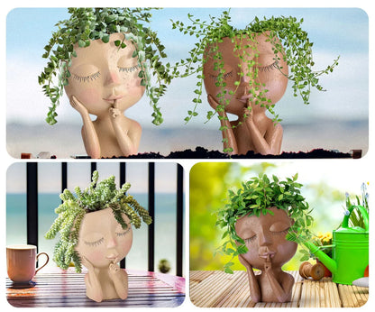 Decoratieve Bloempot - Creatieve Bloempot met Gezicht voor Kamerplanten & Vetplanten