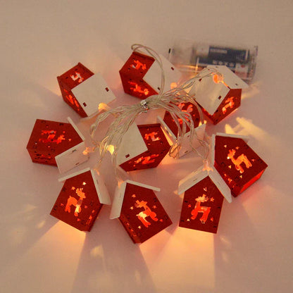 Houten Kersthuisjes met Led-verlichting voor Feestelijke Decoraties