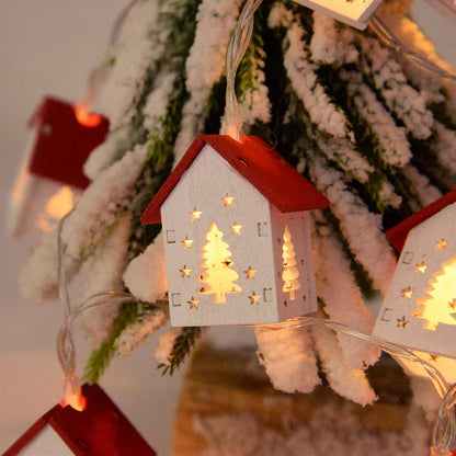 Houten Kersthuisjes met Led-verlichting voor Feestelijke Decoraties
