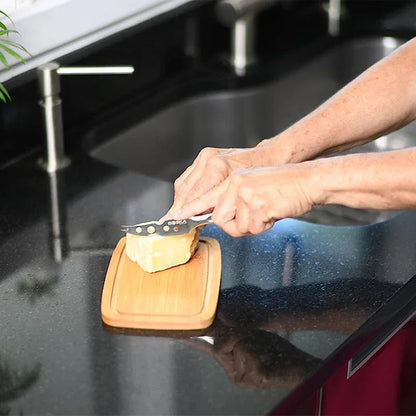 Rechthoekige Kaas- en Botervloot met Bamboe Plank
