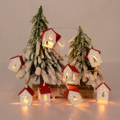 Houten Kersthuisjes met Led-verlichting voor Feestelijke Decoraties