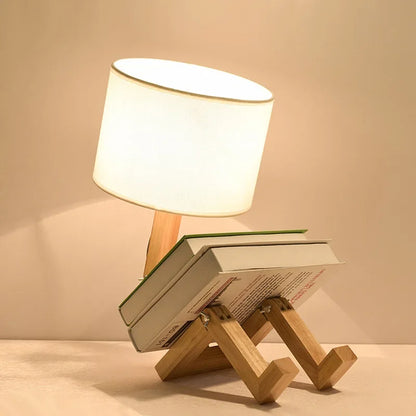 Houten Tafellamp met Boekenhouder - Modern Ontwerp voor Je Huis