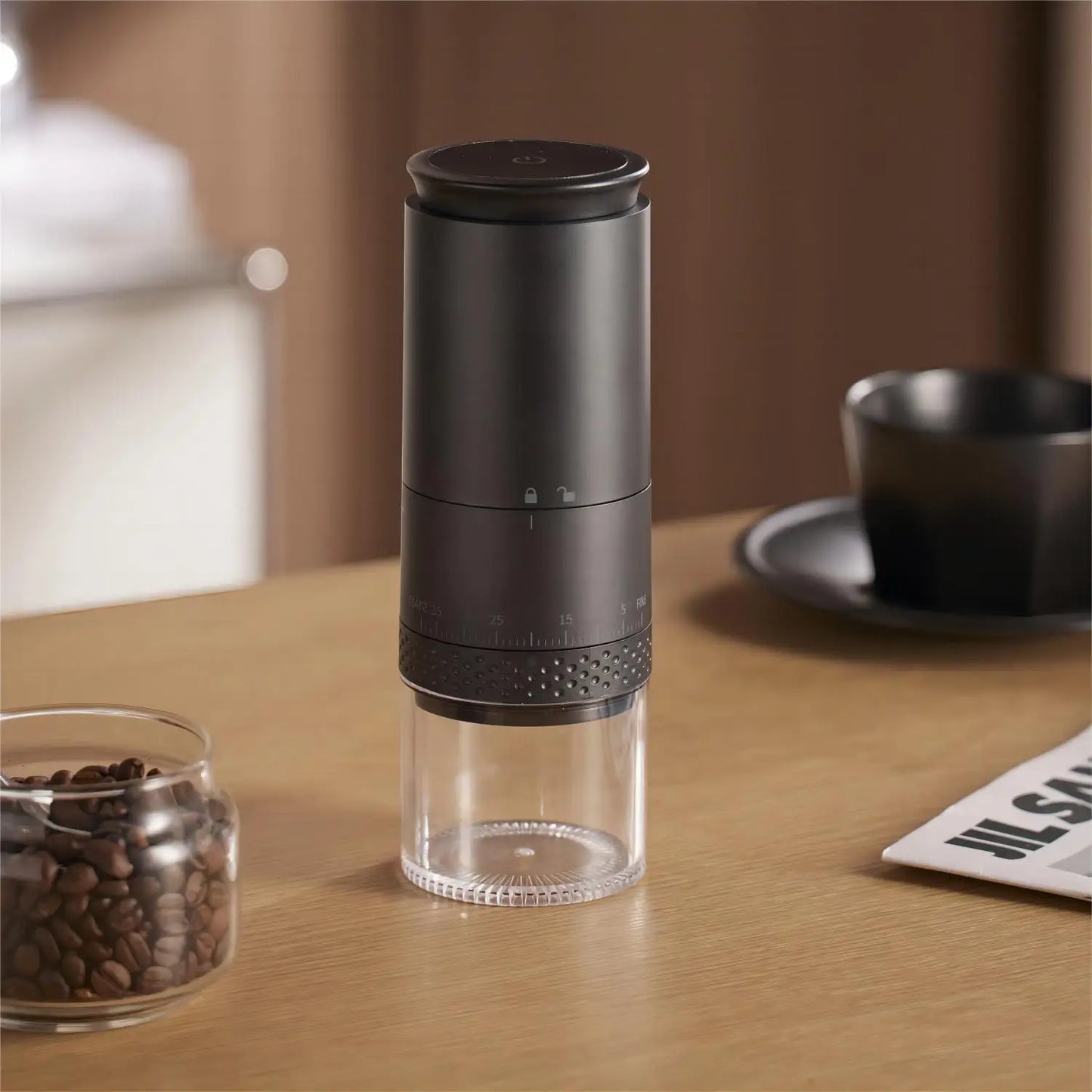 Draagbare Elektrische Koffiemolen met Instelbare Maling